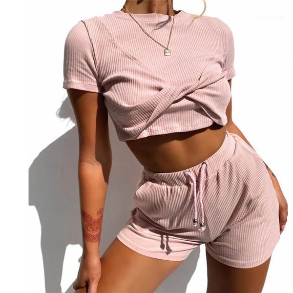 

sleeve and shorts casual fashion women two piece sets womens two piece short pants o neck short, White