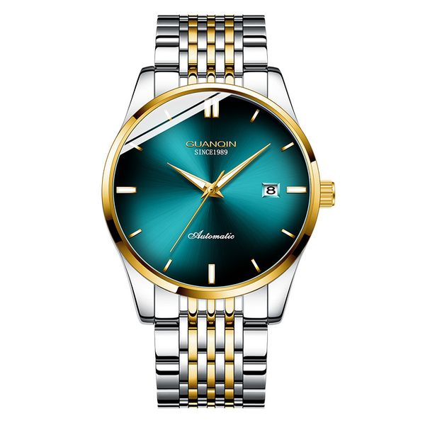 

guanqin gj16141 import business men watch luxury watches new colorful luminous automatic mechanical watches montre homme, Slivery;brown