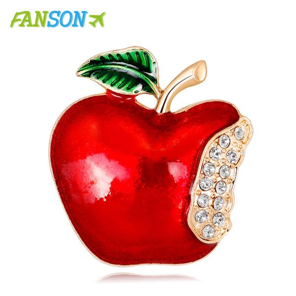 

fanson rinhoo apple brooches for women party supplies fashion accessories enamel fruit style broach gift jewelry, Gray