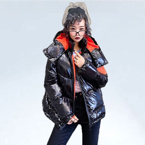 

sellers women down parka coats 2019 fashion female black down jacket loose version windproof parka warm coat