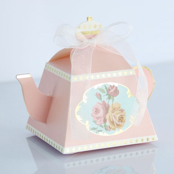 

50 / 100шт свадебная бумага конфеты подарочная коробка чайник конфеты мешок подарки для гостей душа ребенка день рождения свадебные сувениры