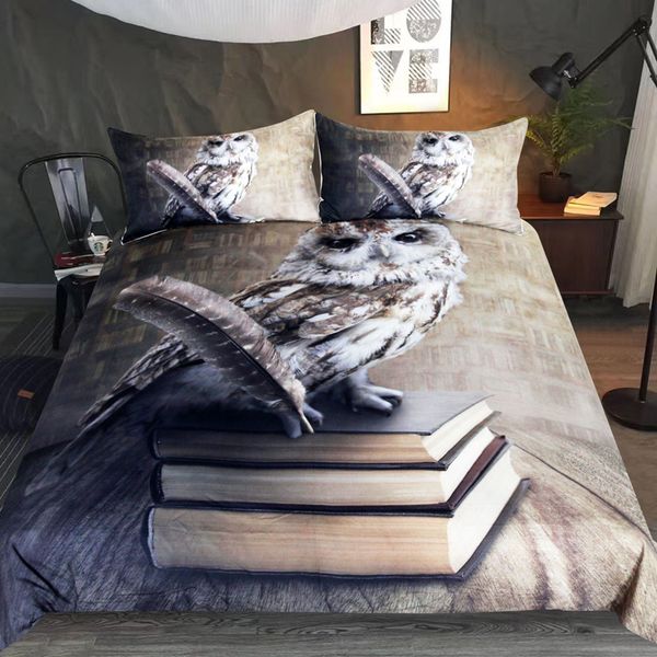 

cartoon owl bedding set duvet covers pillowcases book owl 8 size comforter bedding sets bedclothes bed linen bed set