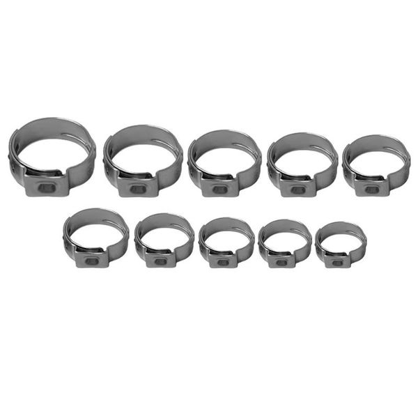 

10pcs single ear stainless steel hydraulic hose clamps fuel air water pipe o clips car accessories