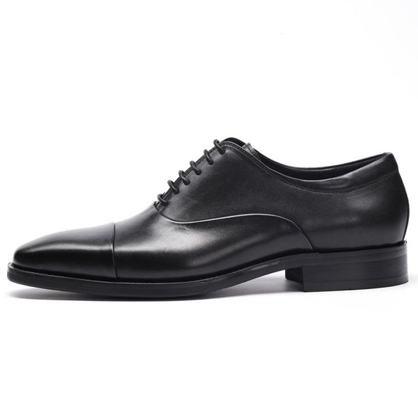 New italiano couro genuíno Cap Handmade Femininos Toe casamento nupcial Oxfords Pointed Toe Laces formal homem vestido sapatos Escritório BQL256