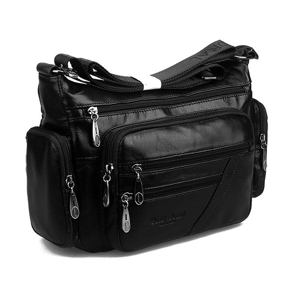 

women's bag new genuine leather handbag single shoulder messenger bag middle-aged mother casual solid color high quality