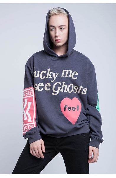 

kanye kids see ghosts hoodies for mens clothing designer sweatshirts spring skateboard pullovers, Black