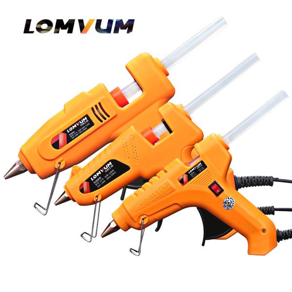 

lomvum new 30w 80w 150w melt glue gun with 7mm/11mm glue stick industrial mini guns thermo electric heat temperature tools