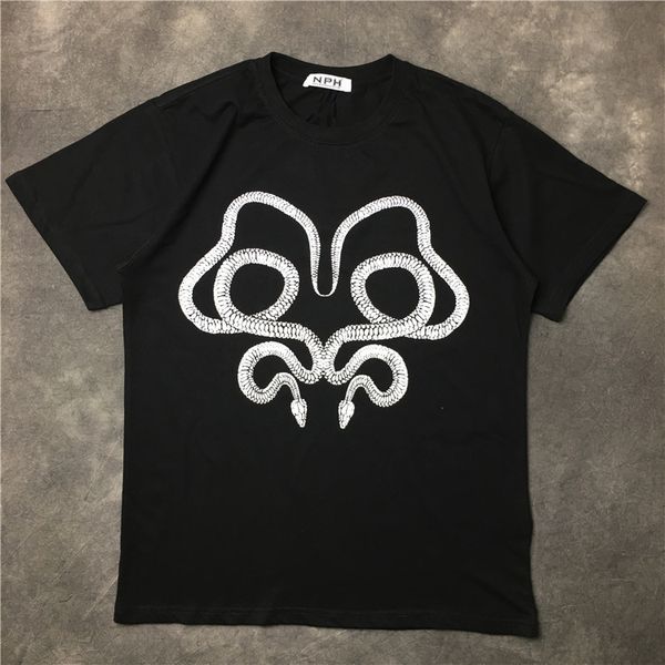 

2019 бренда дизайнер мужской футболки моды роскошь дизайнер футболки животных змеи печати футболка мужчины женщины футболка с коротким рукав, White;black