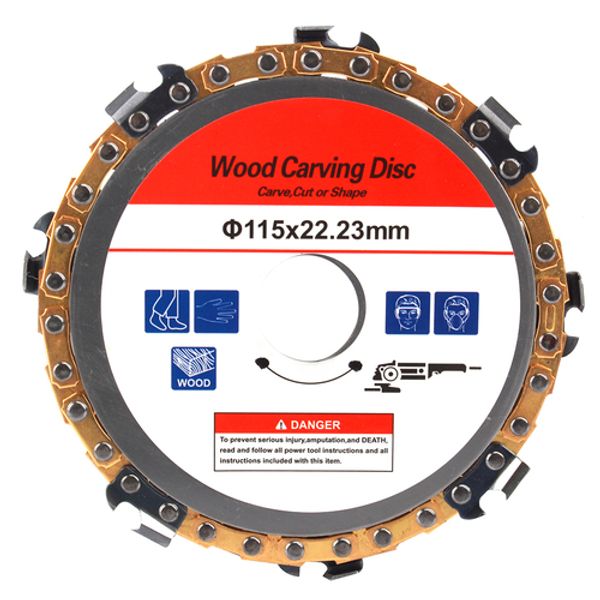 

1-2pcs 4.5" 115mm grinder chain saw blade 14 tooth wood carving disc for 4-1/2"angle grinder chain disc rotary power tool