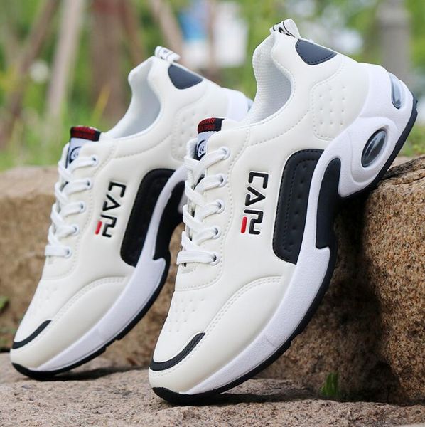 

2019 new style men causal shoes outdoor sneakers lace up increase shoes comfortable light soft ing, Black