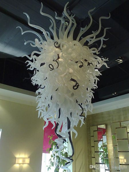 

modern pendant light hand blown glass chandelier led crystal chandelier white and black colour for new house decoration