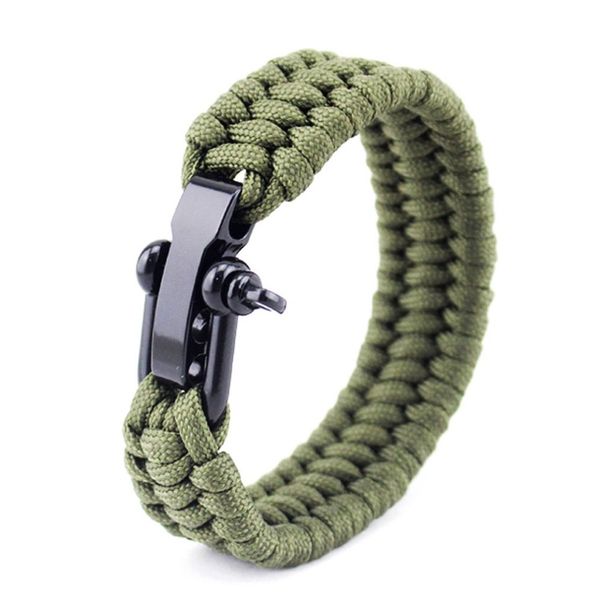 

outdoor camping tactical survival bracelet paracord wristband emergency for buckle
