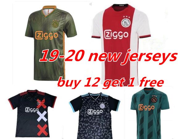 

2019 2020 ajax fc home occer jer ey 19 20 ajax 10 tadic 21 de jong 4 de ligt 22 ziyec away football jer ey