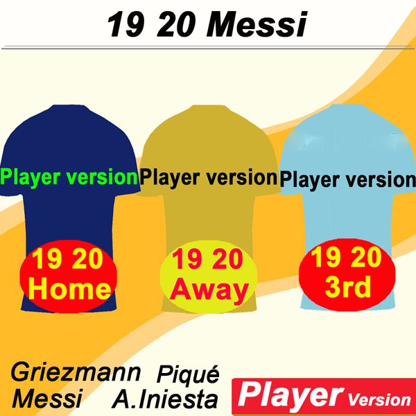 

19 20 player version messi griezmann mens soccer jerseys pique coutinho dembele suarez home away football shirts f. de jong short sleeves, Black;yellow