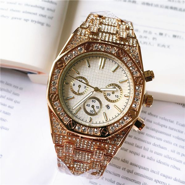 

2019 watch for quartz mens watches stainless steel quality wristwatches satches all giftroyal subdials men relojes leisure fqks, Slivery;brown