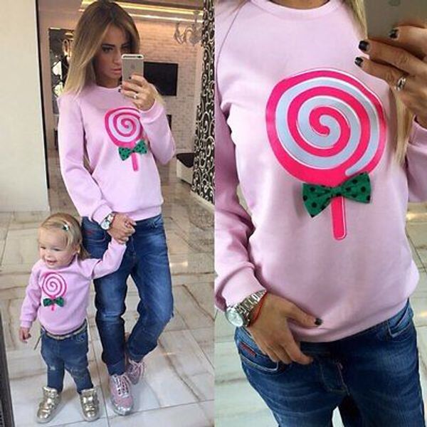 

new womens lollipop hoodie kawaii cotton jumper hooded pullover sweatshirt, Black