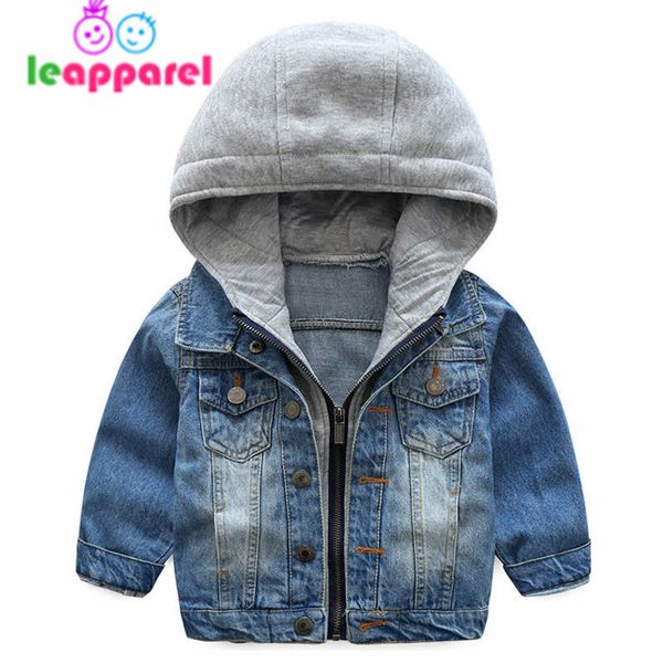 

leapparel мальчики denim с капюшоном осень-зима куртки мальчиков пальто детей верхняя одежда пальто для детей одежда куртка 2-6 года, Blue;gray