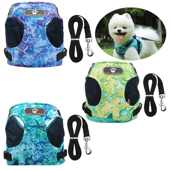 

leash for dog vest harness soft mesh dog cat harness lead muzzle rope holder pet puppy small medium chihuahua teddy yorkie