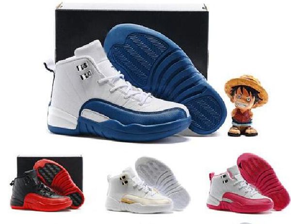 

kids 12s basketball shoes black blue youth childrens athletic 12 sports shoes for boy girls shoes size:28-35