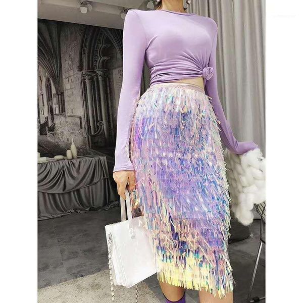 

waist slim half length skirt sell ladies dresses fashion sequined tassel womens skirts fairy high, Black
