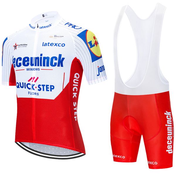 

tour de france 2020 pro team quick step cycling jersey set summer breathable cycling clothing mtb bike jersey bib shorts kit ropa ciclismo, Black;red