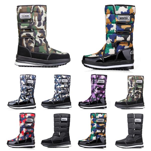 

2020 роскошные дизайнерские женщины мужчины сапоги над коленом бедро высокие мужские ботинки снега зимой водонепроницаемый платформы пинетки