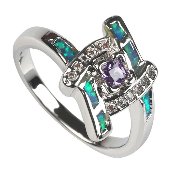 

shunxunze sell sellers wedding rings jewelry & accessories for women dropshipping purple cubic zirconia rhodium plated r607 size 7, Silver