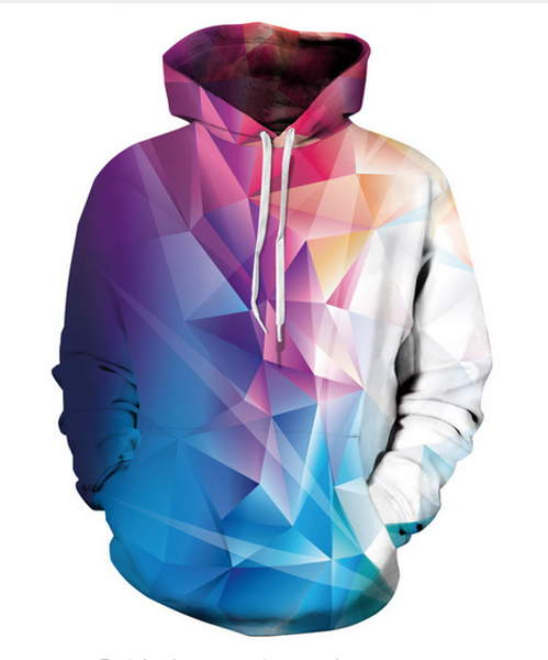 

new fashion couples men women hd geometric block funny 3d print hoodies sweatshirt jacket pullover rw032, Black