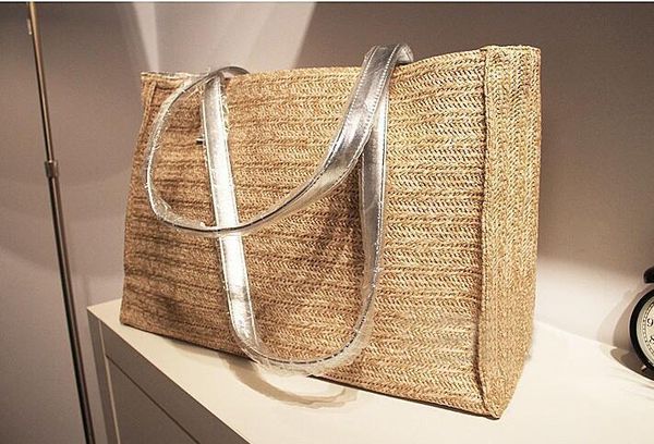 

designer handbags fashion straw+pu handbags straw summer beach tote big shoulder bag purse handbag straw beach bag
