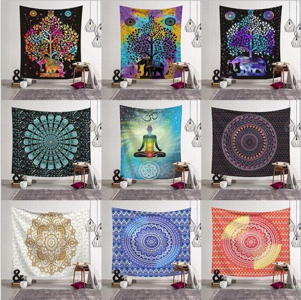 

bath towel 150*130cm tapestries summer bohemian mandala beach towel blanket folk-custom yoga mat elephant print shawl yz258