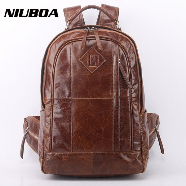 

genuine leather backpack men leather travel backpacks man vintage big casual school shoulder bags rucksack