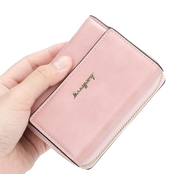 

women's wallet new fashion short zipper multi-card card package creative buckle wallet simple clutch bag ing, Red;black