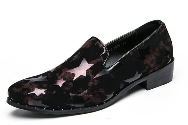 scarpe eleganti da uomo blu nero argento abbinate scarpe slip on Oxfords mocassini eleganti in pelle PU scarpe a punta