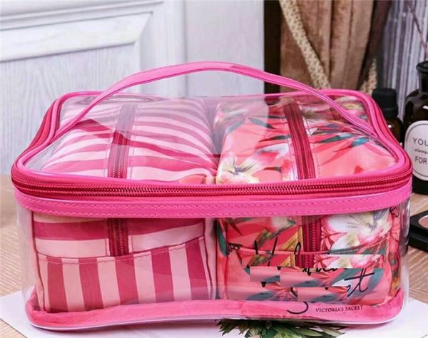 

Cosmetics Bags Holiday Collection Make-Up Bag Limited Edition Makeup Collection Bags VS Flowers beautiful bags 3pieces