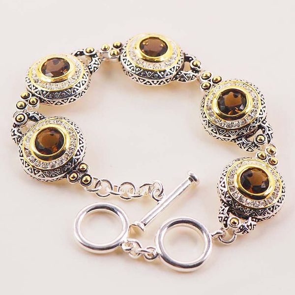 

new brown crystal zircon gold filled fashion jewelry bracelet 8, Black