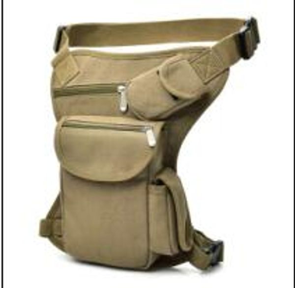 

cycling canvas pocket bag outdoor tactical multi-function leg bag tide men casual sports pockets fishing gear