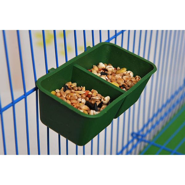 

plastic green feeding accessories practical pet supplies bird 2 in 1 water dual parrot food bowl