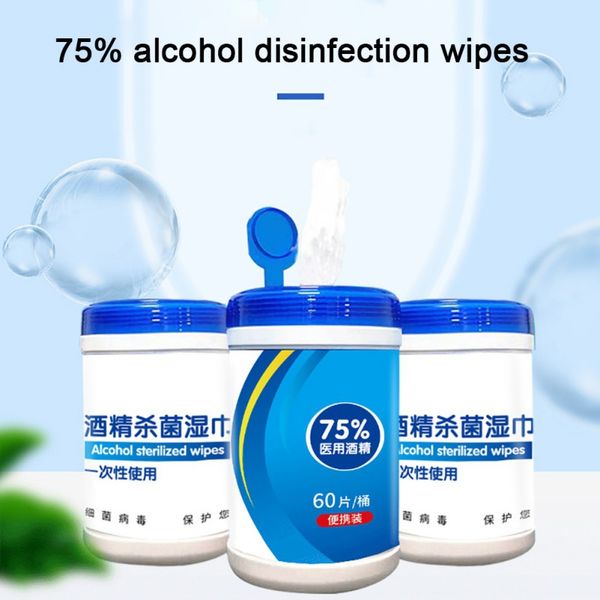 

60pcs disinfection antiseptic alcohol wet wipes skin cleaning care sterilization first aid disinfection wipes
