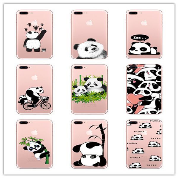 

for iphone 11 pro xs max xr phone case panda cartoon painting 6 7 8 x plus cute bamboo soft cell phone cases