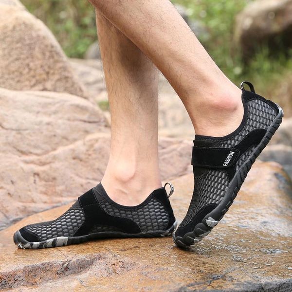 

mesh socks soft beach shoes men summer outdoor sneakers slip on loafers walking trekking all terrain#g4, Black