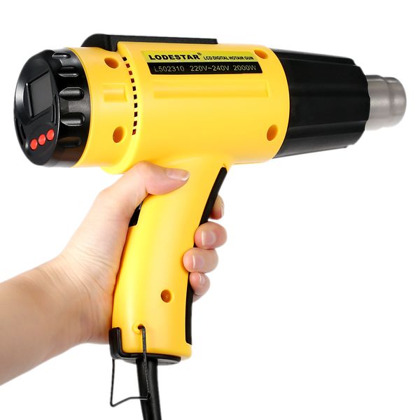 

digital temperature-controlled electric air gun adjustable heat ic smd welding tools quality + nozzle 2000w ac220
