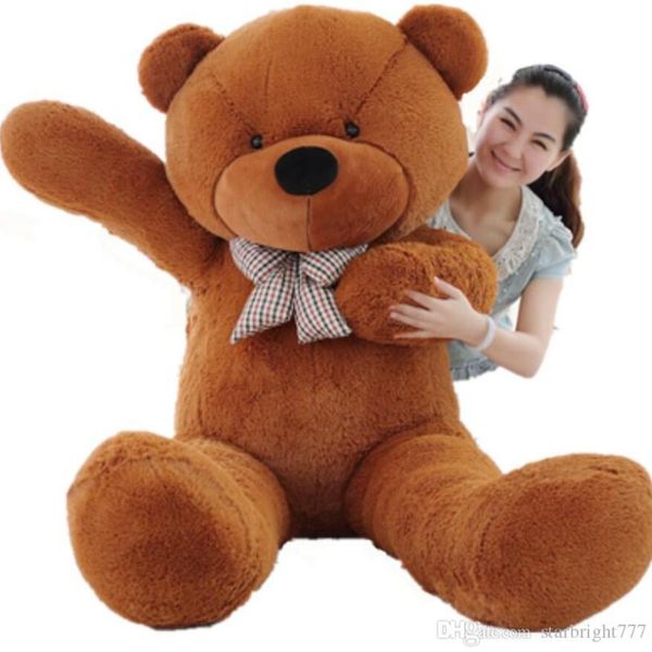 Nova Chegando Medidas de ângulo direito gigante 220cm / 85''inch peluche urso pelúcia enorme brinquedo macio brinquedos de pelúcia brinquedos dia dos namorados presente marrom escuro