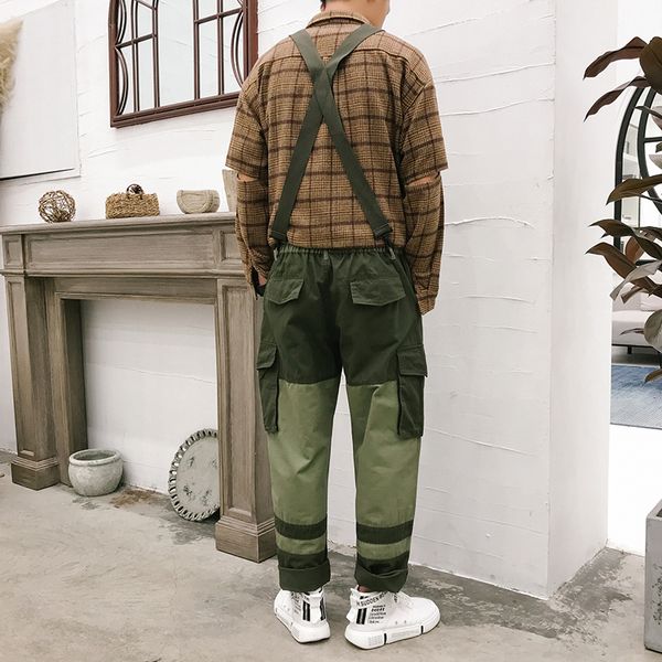 

new hip hop suspenders casual jumpsuits men bib overalls, Blue