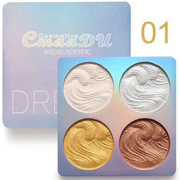 Cmaadu Марка 4 Цвета Iluminador Bronzer Highlighter Румяна Пудра Для Лица Глаза Макияж Тела Палитра Контурирование Макияж Комести