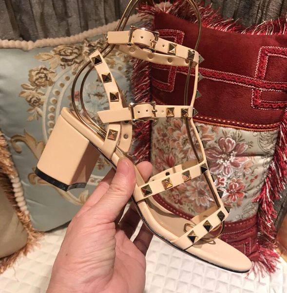 

designer lady sandals leather band peep toe luxury rhinestone 6.5cm 9.5cm summer high heels women party dress shoes size 35-40, Black