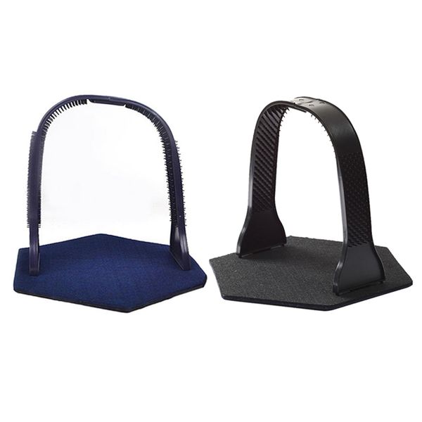 

2x cat grooming massaging comb arch & scratching pad board plastic toy