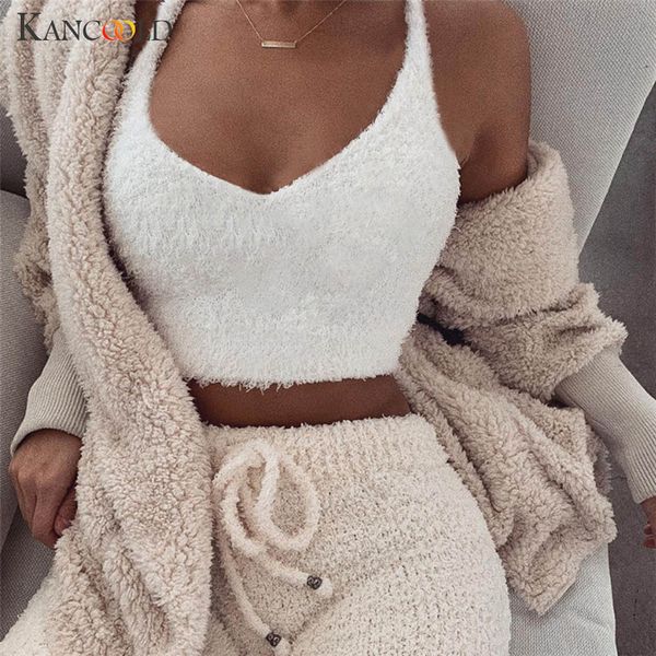 

kancoold fashion women casual v-neck sleeveless short vest solid tank party new femme 2018dec22, White