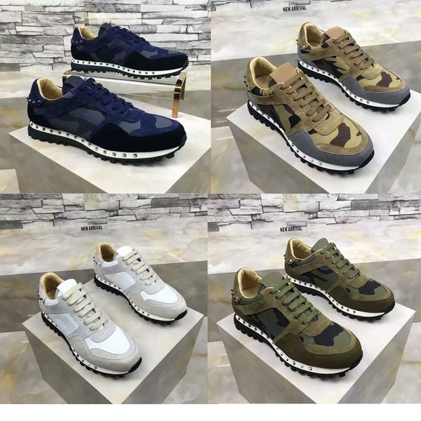 

original box] 2017 luxury designer rock stud sneaker shoes women,men casual shoes rock runner trainer party wedding shoes, Black