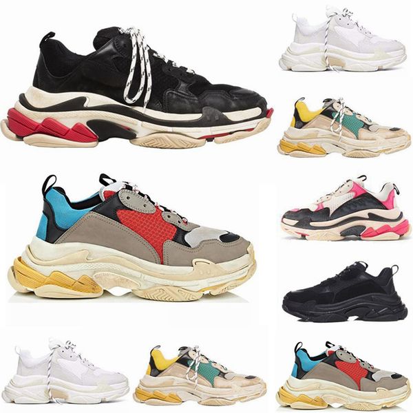 

2019 Fashion Paris 17FW Triple-S Sneaker Triple S Casual Luxury Dad Shoes for Men's Women Beige Sports Tennis Designer Running Shoe 36-45