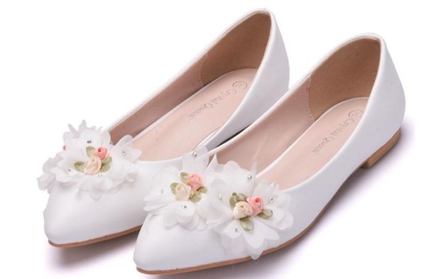 

women's shoes in spring and autumn flat bottom pointed end flower @asd366, Black
